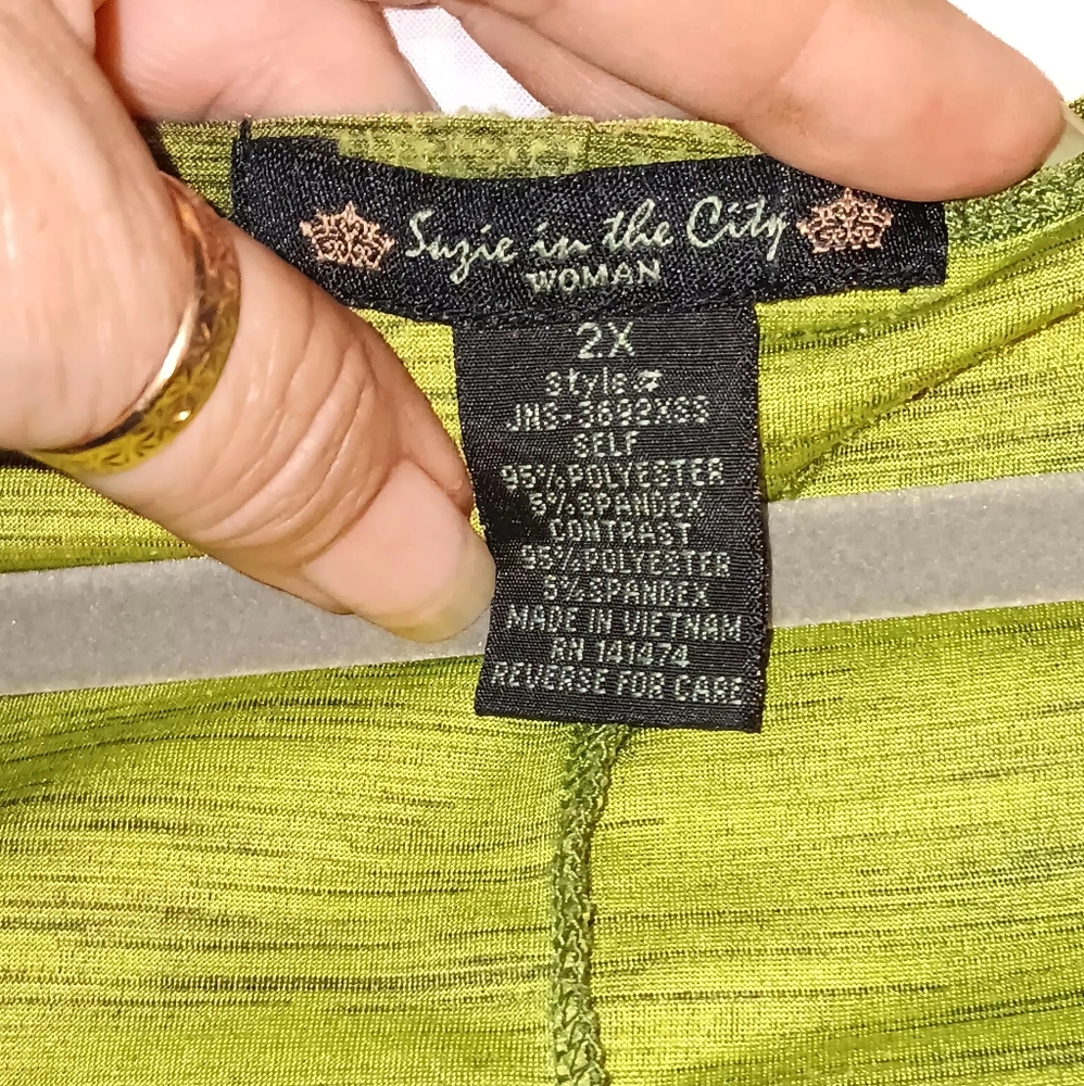 Suzie In The City Olive Drape Tank Top Womens Sz 2X - Picture 2 of 7